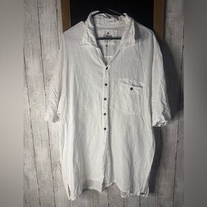 Men’s Cotton Natural Florida brand XXL casual button down white shirt 0459